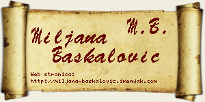 Miljana Baškalović vizit kartica